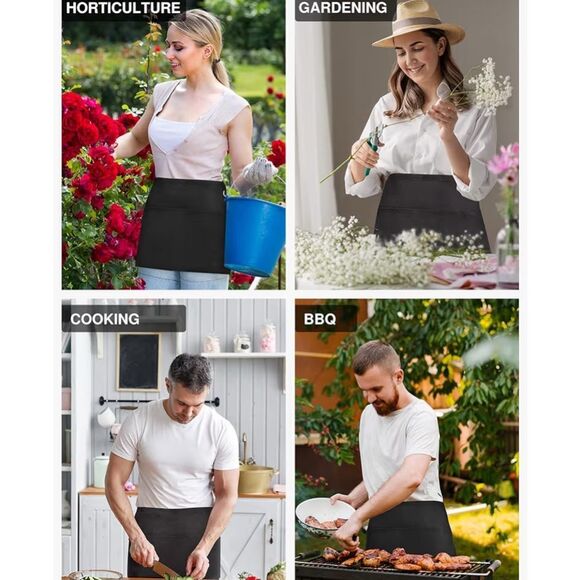 Black Kitchen Apron set of three. - Picture 8 of 8